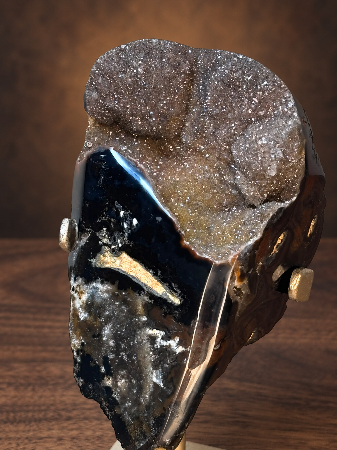 Brazilian Druzy Agate Freeform on Stand
