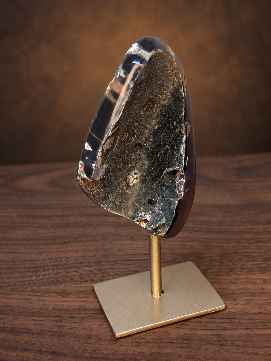 Brazilian Druzy Agate Freeform on Stand