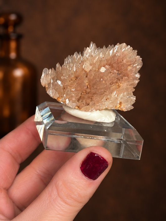 Pink Feather Calcite Crystal Cluster | Hubei, China