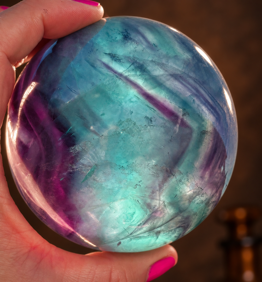 Banded Fluorite Statement Sphere