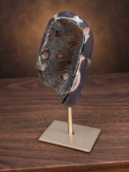 Brazilian Druzy Agate Freeform on Stand