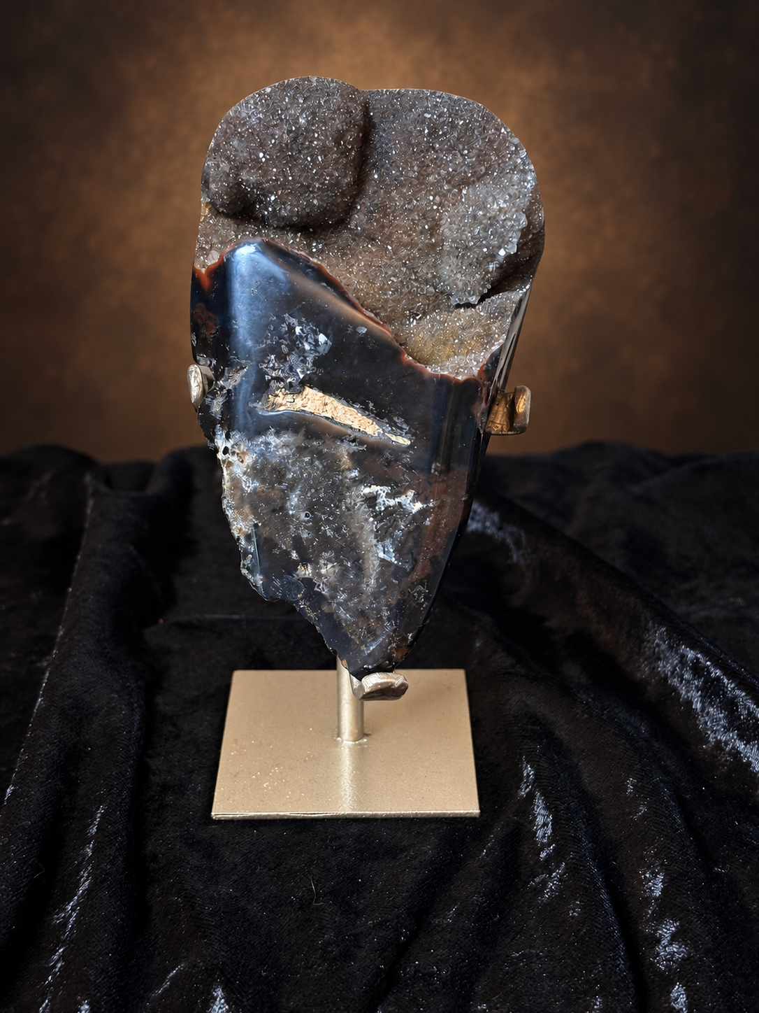 Brazilian Druzy Agate Freeform on Stand