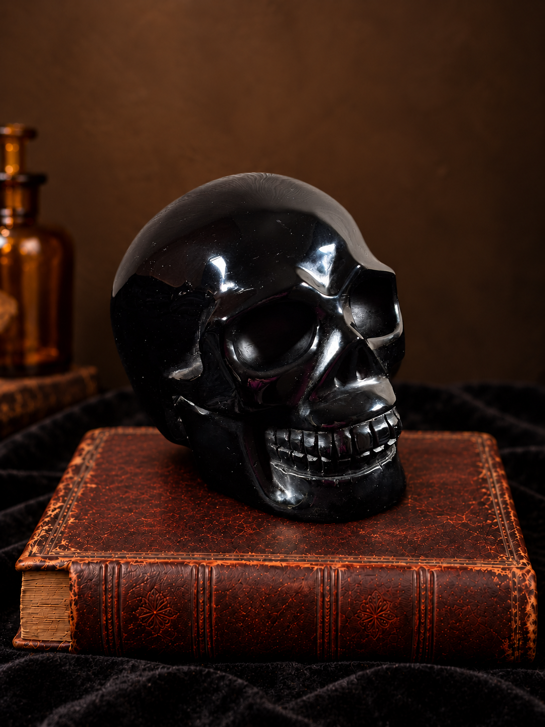 Black Obsidian Skull