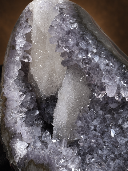 Brazilian Amethyst & Sugar Calcite Druzy Freeform