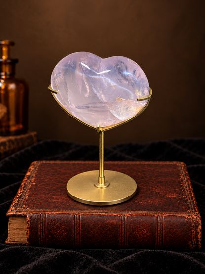 Brazilian Star Rose Quartz Heart | Double Asterism & Rainbows
