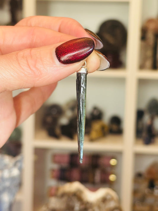💚 Vivianite Pendant in Solid 925 Sterling Silver 💚